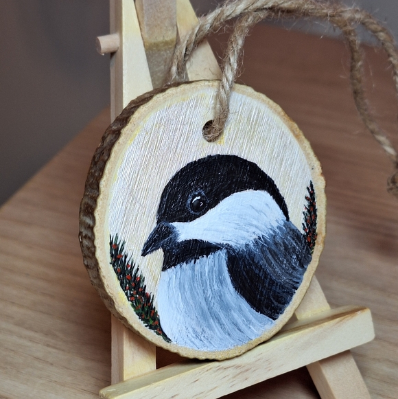 "Black-capped Chickadee" Hand-painted Wall Hanging/Ornament (NWOT) - Picture 10 of 10